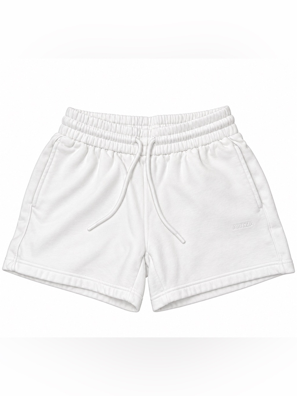 Aritzia Sweatfleece Cozy Fleece Boyfriend Shorts White XS 116295